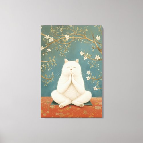 Cat Yoga Meditation Canvas Print