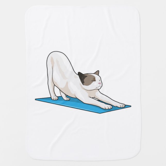 Cat Yoga Meditation Fitness Baby Blanket (Front)