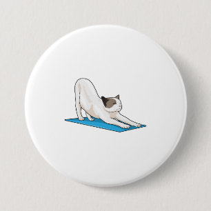 Cat Yoga Meditation Fitness Button