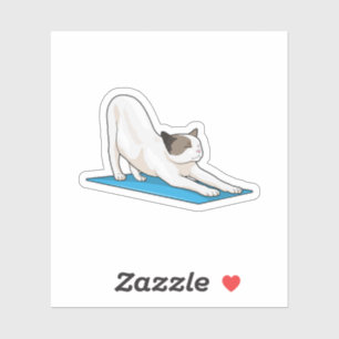 Cat Yoga Meditation Fitness Sticker
