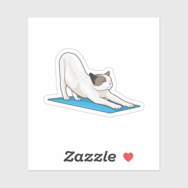 Cat Yoga Meditation Fitness Sticker (Sheet)