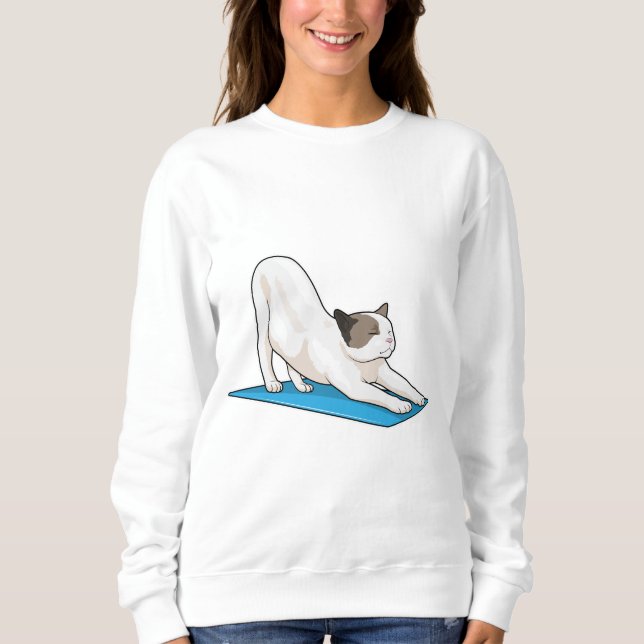 Cat Yoga Meditation Fitness Sweatshirt (Front)