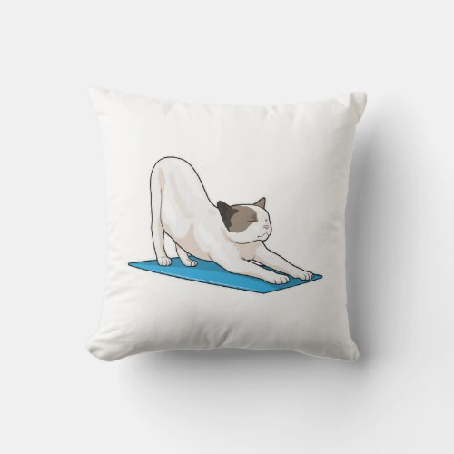 Cat Yoga Meditation Fitness Throw Pillow