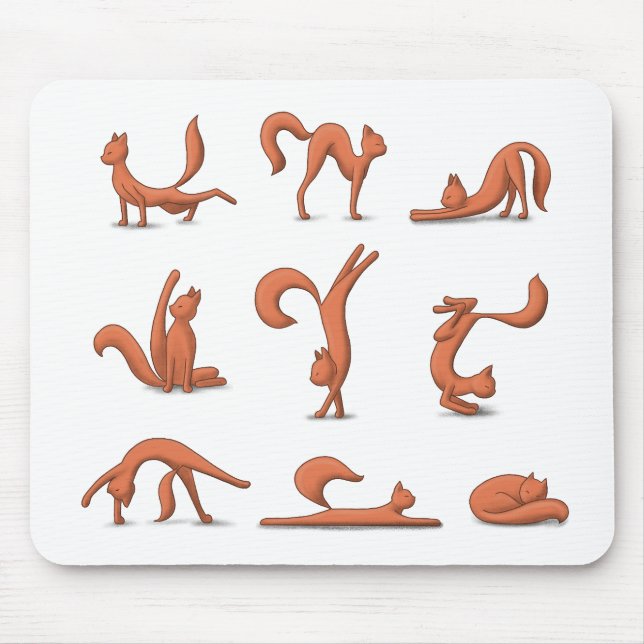 Cat Yoga Mouse Pad (Front)