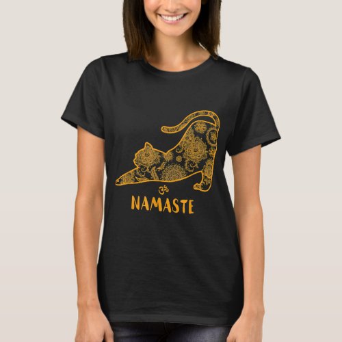 Cat Yoga Namaste OM _ Funny Yoga Gift T_Shirt