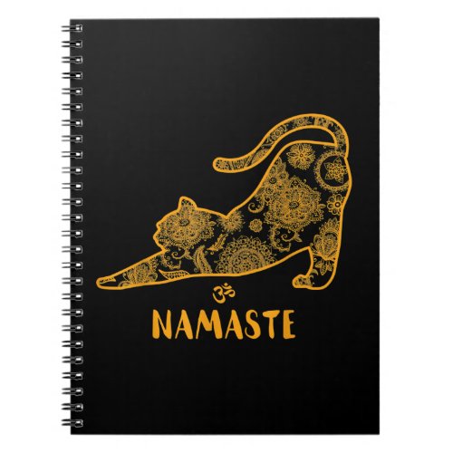 Cat Yoga Namaste OM _ Funny Yoga Gift T_Shirt Notebook