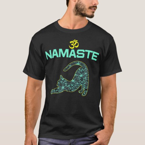 Cat Yoga Namaste OM Ying Yang Balance  Yoga new ma T_Shirt