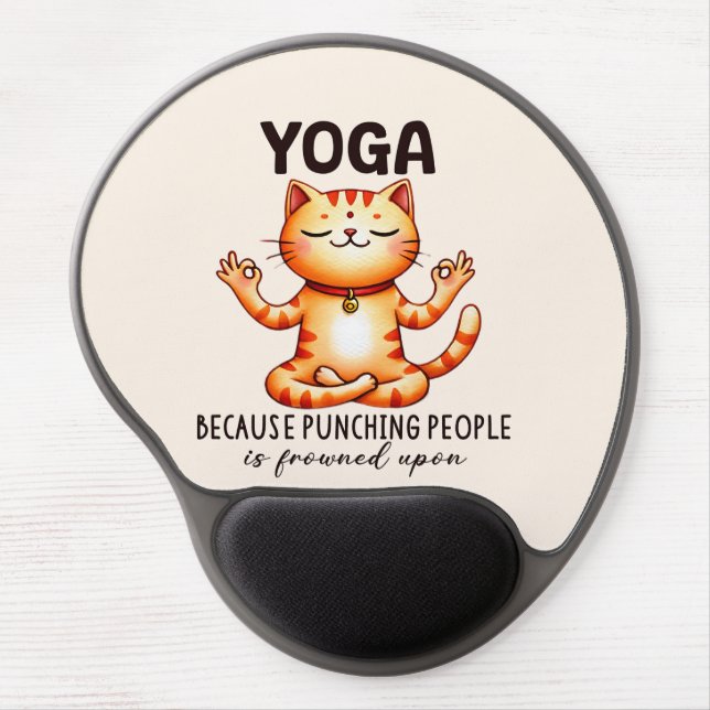 Cat Yoga Pose - Funny Yoga Gel Mouse Pad (Front)
