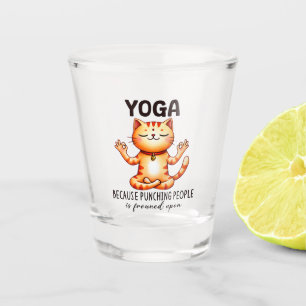 Cat Yoga Pose - Funny Yoga Shot Glass