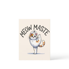 Cat Yoga Pose - Meow Maste Postcard