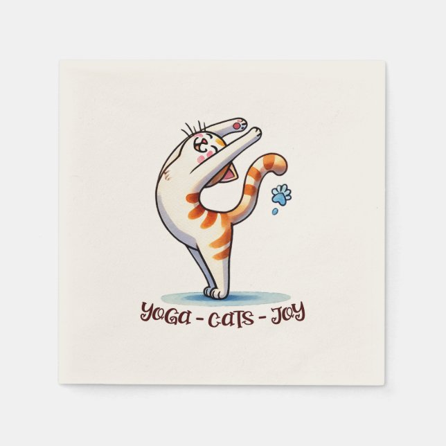 Cat Yoga Pose - Yoga - Cats - Joy Napkins (Front)
