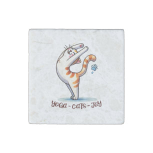 Cat Yoga Pose - Yoga - Cats - Joy Stone Magnet