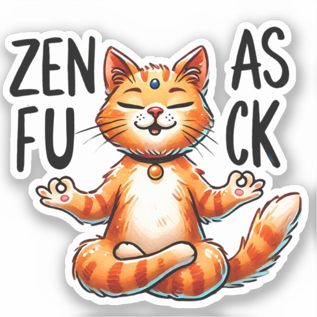 Cat Yoga Pose - Zen Sticker (Front)