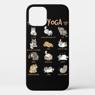 Cat Yoga Poses Cats Practicing Mindfulness Meditat iPhone 12 Case