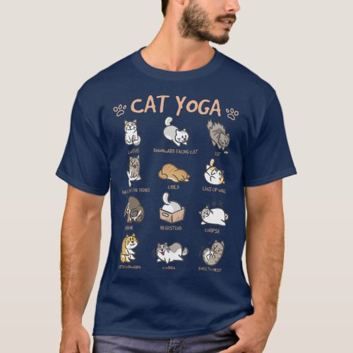 Cat Yoga Poses Cats Practicing Mindfulness T_Shirt