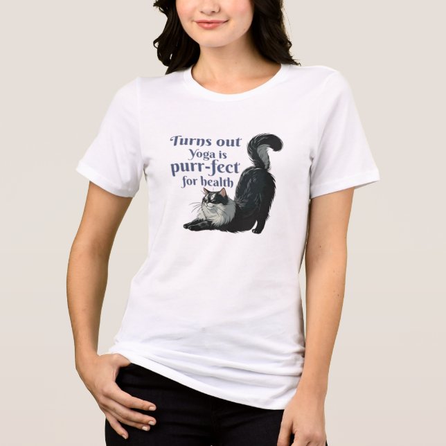 CAT YOGA  Tri-Blend SHIRT (Front)