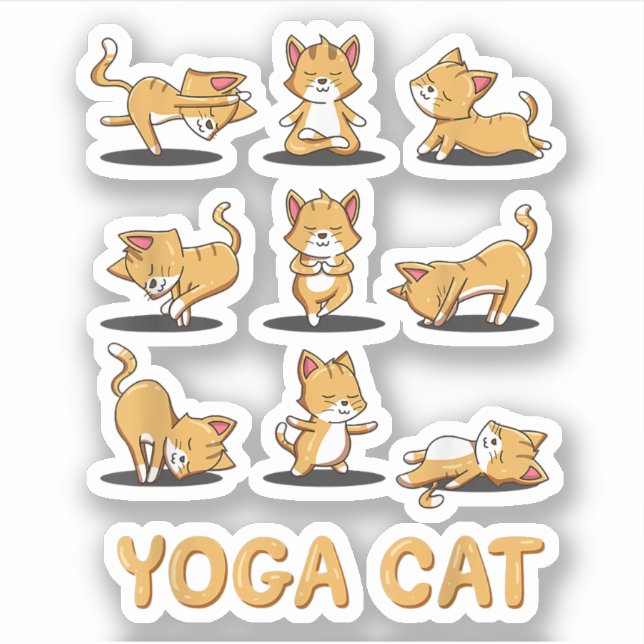Cat Yoga Zen Cat Yoga Pose Meditation Men Women Ki Sticker (Front)