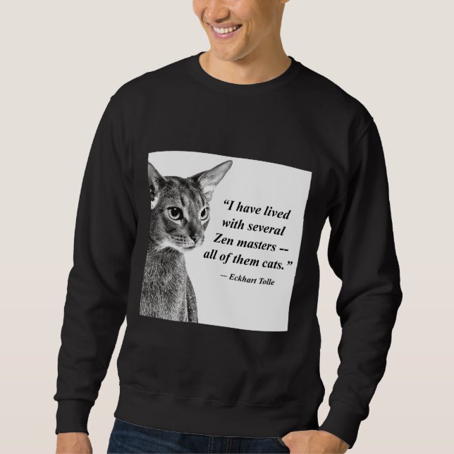 Cat Zen Master Eckhart Tolle Sweatshirt (Front)