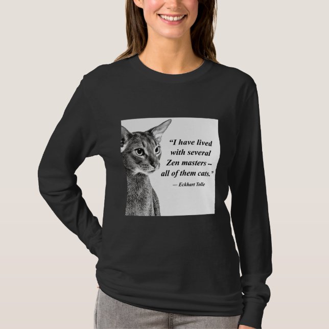 Cat Zen Master Eckhart Tolle T-Shirt (Front)