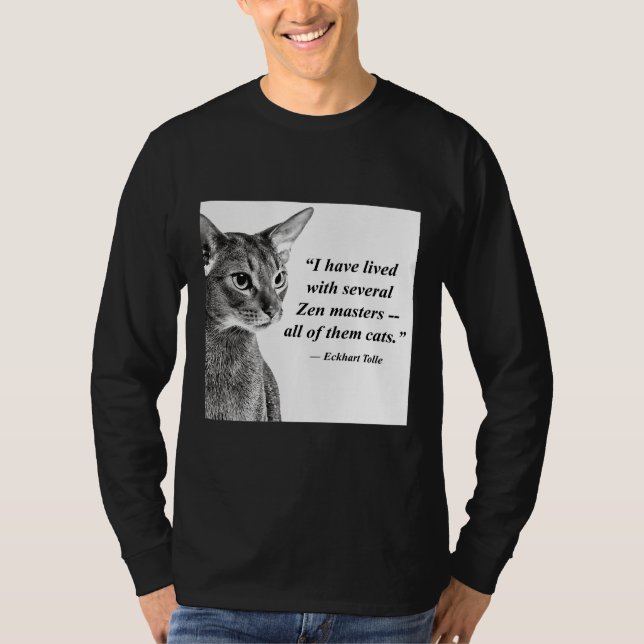 Cat Zen Master Eckhart Tolle T-Shirt (Front)