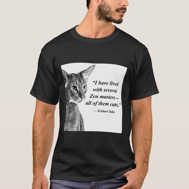 Cat Zen Master Eckhart Tolle T-Shirt (Front)
