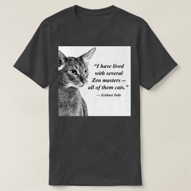 Cat Zen Master Eckhart Tolle T-Shirt (Design Front)