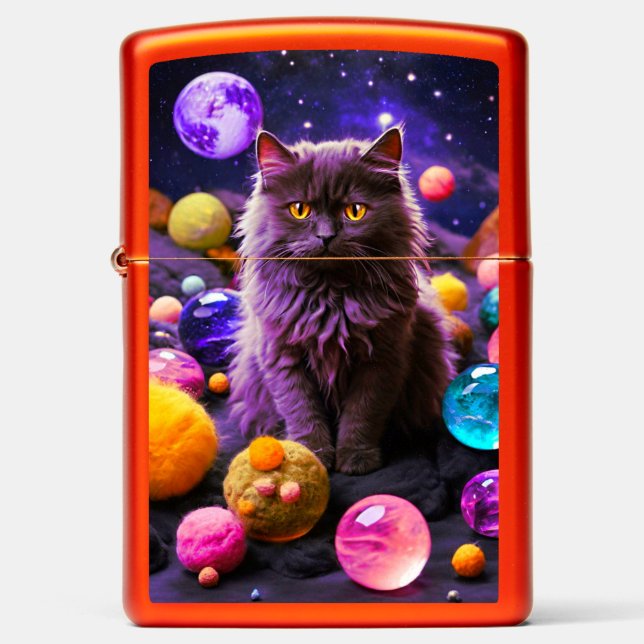 Cat Zippo Lighter – Cool Gift for Cat Lovers (Front)