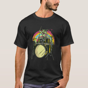 Cat Zombie Cat Drummer Drum Music T-Shirt