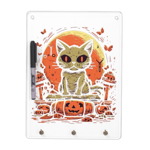 Cat Zombie Halloween Costume Kitten Pumpkin Men Wo Dry Erase Board