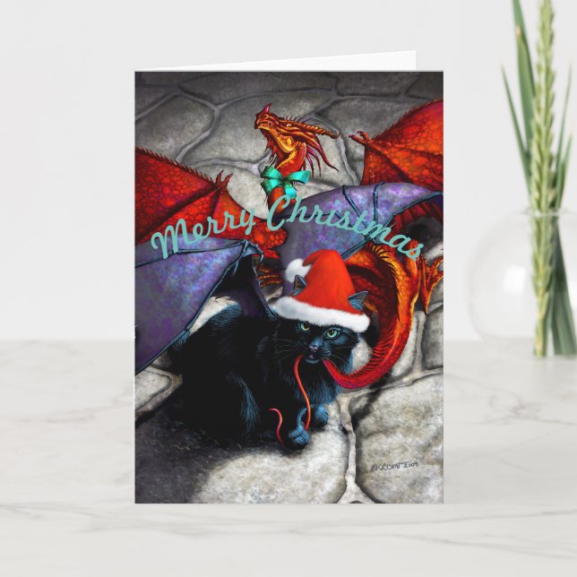 Catabat Dragged in Christmas greeting card (Front)