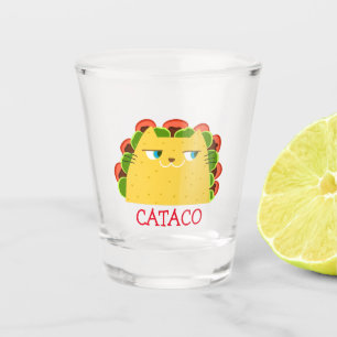 Cataco Tequila Shot Glass Funny Cat Taco