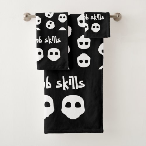 Catacomb Skulls Nu Goth Gothic Alternative Emoji Bath Towel Set