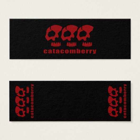 catacomberry skuletons BOOKMARKER (Front & Back)