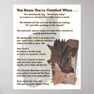 Catafied. Only a cat lover would understand.  Poster
