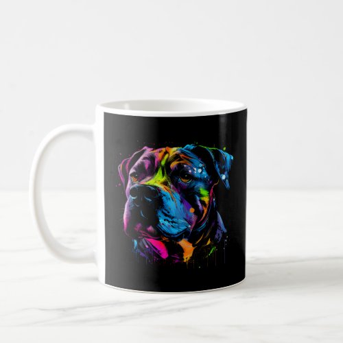 Catahoula Bulldog Painting Watercolor Paint Colorf Coffee Mug