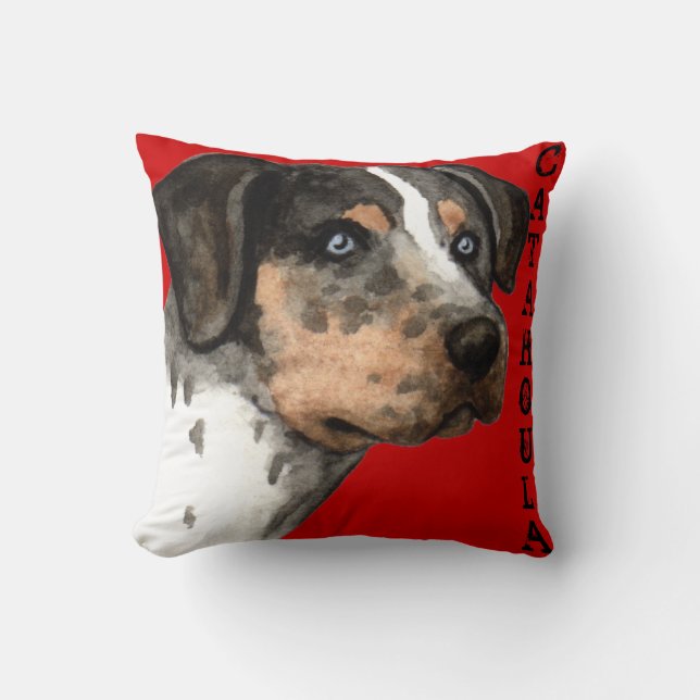 Catahoula Color Block Throw Pillow (Front)