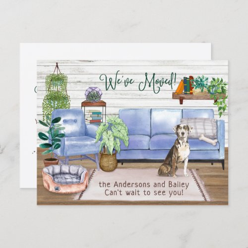 Catahoula Hound Cozy New Home Moving        Announcement Postcard