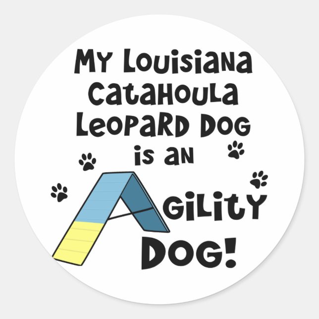 Catahoula Leopard Dog Agility Dog Classic Round Sticker (Front)