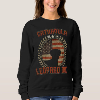 Catahoula Leopard Dog American Flag Usa Patriotic Sweatshirt