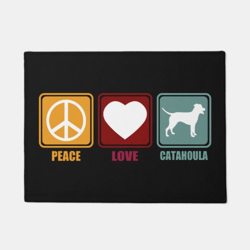 Catahoula Leopard Dog Breed Peace Love Gift Doormat