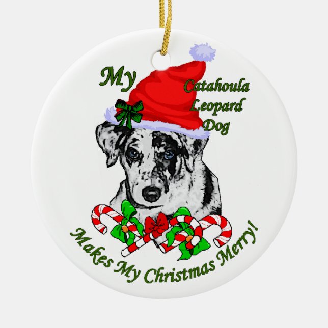Catahoula Leopard Dog Christmas Gifts Ornament (Front)