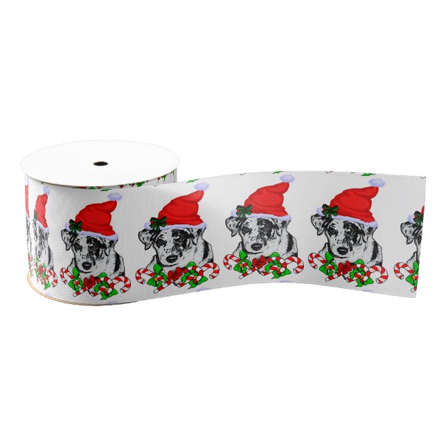 Catahoula Leopard Dog Christmas Grosgrain Ribbon (Spool)