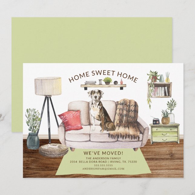 Catahoula Leopard Dog Dog Moving Announcement (Front/Back)