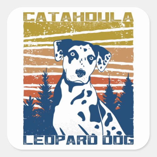 Catahoula Leopard Dog Gift Idea Square Sticker