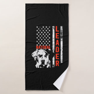 Catahoula Leopard Dog us Flag Natural Leader Dog Bath Towel