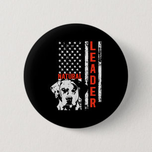 Catahoula Leopard Dog us Flag Natural Leader Dog Button