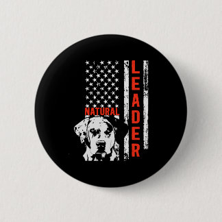 Catahoula Leopard Dog us Flag Natural Leader Dog Button