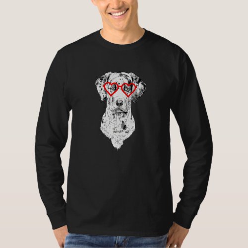 Catahoula Leopard Dog Valentines Day Dog Mom Dog T_Shirt