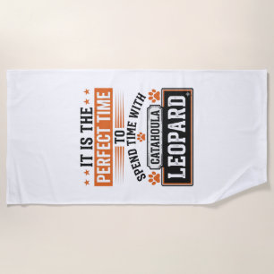 Catahoula Leopard Dog Vintage Time Shirt Design_1 Beach Towel