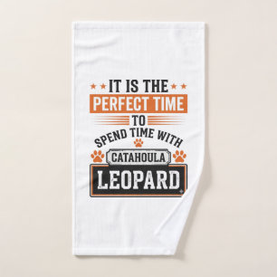 Catahoula Leopard Dog Vintage Time Shirt Design_1 Hand Towel